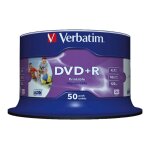 Verbatim - 50 x dvd + r - 4. 7 go 16x - noyau intrieur imprimable, surface imprimable avec photo - spindle ...