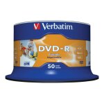 Verbatim - 50 x dvd - r - 4. 7 go 16x - surface imprimable photo large - spindle Verbatim - 50 x dvd - r - 4. 7 go 16x - surface imprimable photo large - spindle