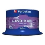 Verbatim - 50 x dvd + r dl - 8. 5 go (240 minutes) 8x - argent mat - spindle