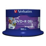 Verbatim - 50 x dvd + r dl - 8. 5 go 8x - surface imprimable par jet d'encre - spindle