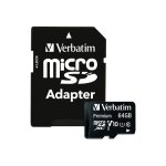Verbatim premium - carte mmoire flash (adaptateur sd inclus(e)) - 64 go - class 10 - microsdxc uhs - ...