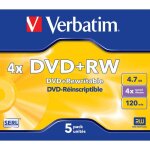 Verbatim datalifeplus - 5 x dvd + rw - 4. 7 go 4x - botier cd