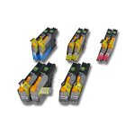 Vhbw 10x cartouches d'imprimante avec chip remplace brother lc123, lc123bk, lc123c, lc123m, lc123y - ...