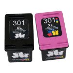 Vhbw 2x cartouche d'encre compatible lot noir + couleur pour hp 301, 301xl, ch562ee, ch563ee