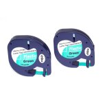Vhbw 2x cassette  bande cartouche 12mm pour imprimante d?tiquette dymo letratag 2000, lt - 100h, lt ...