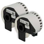 Vhbw 2x rouleaux d'tiquettes premium autocollantes 62mm pour brother p - touch ql - 1050, ql - 1050n, ...