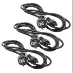 Vhbw 3x c�ble connecteur euro type f compatible avec vorwerk kobold vr300, vr100, vr200 - prise c5 en ...