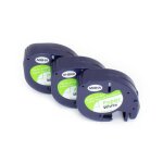 Vhbw 3x cassette  bande cartouche 12mm noir sur blanc pour imprimante d?tiquette dymo letratag lt - ...