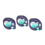 Vhbw 3x rubans compatible avec dymo letratag xr imprimante d'tiquettes 4m x 12mm noir sur vert