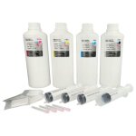 Vhbw 4x encre compatible avec lexmark imprimante - kit de recharge dye cyan, dye magenta, dye noir, dye ...