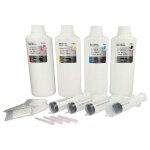 Vhbw 4x encre de recharge compatible avec brother imprimante - kit de recharge dye cyan, dye magenta, ...