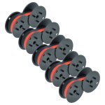 Vhbw 5x rouleaux d'encre noir - rouge compatible avec sharp er - a 180 calculatrice imprimante, caisse ...