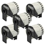 Vhbw 5x rouleau d'tiquettes + support 62mm x 15, 24m compatible avec brother p - touch ql 500, ql 1110 ...