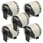 Vhbw 5x rouleau d'tiquettes + support 62mm x 30, 48m compatible avec brother p - touch ql - 500a, ql ...