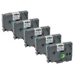 Vhbw 5x rubans compatible avec brother pt d200bt, d200, cube + imprimante d'�tiquettes 8m x 12mm noir ...