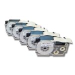 Vhbw 5x rubans compatible avec casio cw - l300, kl - 100e, kl - 120, kl - 130, kl - 1500, kl - 200, kl ...