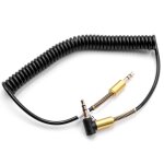 Vhbw adaptateur pour c�ble audio st�r�o 3, 5mm vers entr�e aux - jack vers jack - c�ble en spirale, dor�, ...
