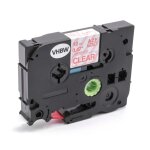 Vhbw cassette de bande d'?criture 12mm rouge sur transparent pour imprimante brother p - touch 1000, ...