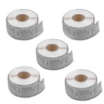 Vhbw 5x rouleau d'�tiquettes 25mm x 25mm (750 �tiquettes) compatible avec dymo labelwriter 330 turbo, ...