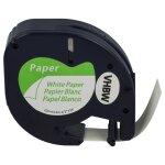 Vhbw ruban papier remplacement pour dymo 91220, s0721510 pour imprimante d'tiquettes 4m x 12mm noir ...
