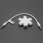 Vhbw s�parateur audio, r�partiteur audio en 5 blanc incl c�ble jack pour casque audio, smartphone, lecteur ...