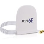 Wifi antenna 6e tri - band 2. 4ghz 5ghz 6ghz 8dbi mimo antenna with magnetic base, 2m cable, rp - sma ...