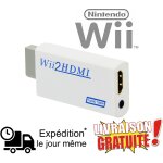 Wii hdmi adaptateur convertisseur full hd 1080p / 720p pour nintendo wii et wii u