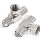 Wlaniot connecteur antenne tv connecteur type f 75ohm m�le � double femelle diviseur de c�ble coaxial ...