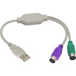 Wqd - 12pouces adaptateur ps / 2 vers usb c�ble convertisseur clavier et souris, c�ble r�partiteur usb ...