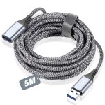 Wqd - cble rallonge usb 3. 0 [5m] cble extension mle a vers femelle a 5gbps compatible avec computer, ...