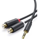 Wqd - cble rca jack audio stro cordon jack 3. 5mm mle vers 2 rca femelles pour tv pc smartphone ampli ...