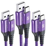 Wqd - cble usb c [1m2m3m, lot de 3] cble usb type c charge rapide nylon cble pour i phone15 pro max, ...