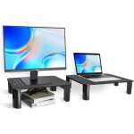 Wqs - 2 paquets support de moniteur, 4 hauteur tglable et design ventil support ecran pc pour ordinateur ...