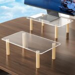 Wqs - lot de 2 supports de moniteur en acrylique pour ordinateur portable de bureau, ordinateur, organiseur ... Wqs - lot de 2 supports de moniteur en acrylique pour ordinateur portable de bureau, ordinateur, organiseur ...