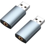 Wqs - adaptateur audio usb vers jack 3, 5mm [2 pack] par  carte son externe - prise jack usb casque ...