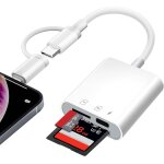 Wqs - [apple mfi certified] lecteur de carte sd pour iphone ipad, 3 en 1 lightning usb c lecteur carte ...