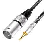 Wqs - cble 3, 5 mm vers xlr, prise mini - jack dsquilibre 3, 5mm vers adaptateur xlr mle, cordon ...
