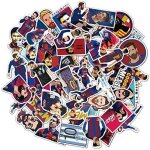 Wqs - lionel messi lot de 50 autocollants rsistants  l'eau pour ordinateurs portables, tlphones, ...