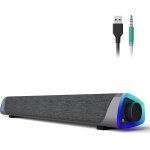 Wqs - r30 enceinte pc, haut parleur pour ordinateur aliment par usb, 3. 5mm aux, led colores avec bouton ...