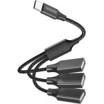 Wqs - sparateur usb c, convertisseur usb c mle vers 3 usb a femelles, adaptateur type c y cble d'alimentati ...