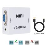 Wvvmvv - mini convertisseur compatible vga vers hdmi, boîtier vidéo vincome 2hdmi, adaptateur audio 1080p ... Wvvmvv - mini convertisseur compatible vga vers hdmi, boîtier vidéo vincome 2hdmi, adaptateur audio 1080p ...