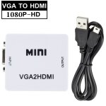 Wvvmvv - mini convertisseur compatible vga vers hdmi, boîtier vidéo vincome 2hdmi, adaptateur audio 1080p ... Wvvmvv - mini convertisseur compatible vga vers hdmi, boîtier vidéo vincome 2hdmi, adaptateur audio 1080p ...
