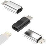 Wwp - adaptateur lightning vers micro usb(lot de 3) iphone prise cable chargeur convertisseur apple jack ...