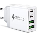 Wwp - chargeur multi usb c 40w + 15w, adaptateur usb c pd qc3. 0, chargeur de tlphone portable rapide ...
