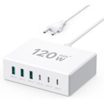 Wwp - chargeur usb c 120w charge rapide 6 port prise usb c multiple gan pd + qc adaptateur secteur usb ...