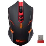 Et x - 08 souris gamer sans fil 2. 4g souris optique usb 7 boutons silencieux avec 5 dpi r�glables, r�tro�clai ...