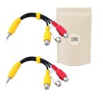 X2 adaptateur mini jack male vers 3 rca femelle coaxial cable audio vido flexible composite jaune blanc ...