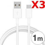 X3 cable usb - type c chargeur noir pour samsung galaxy note 8 / s8 / s8 plus / a32017 / a52017 pack ...
