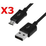 X3 cable usb / micro usb noir pour samsung sony lg wiko huawei htc nokia asus archos honor teeno x3 couleur ...