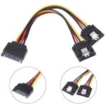 Xeju 1pc sata power 15 - pin y - splitter cable adapter male to female for hdd hard drive